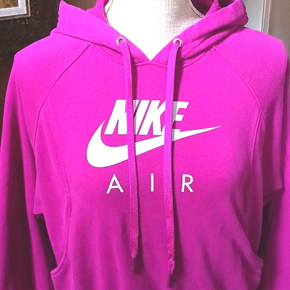 NIKE Air Hoodie Cropped Sweatshirt Fushia Size Extra Small
